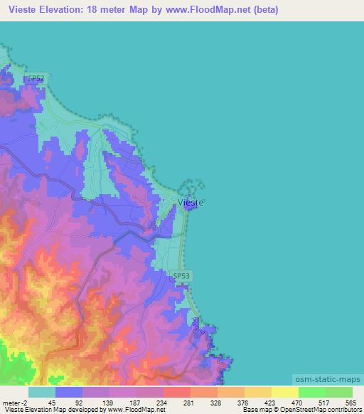 Vieste,Italy Elevation Map