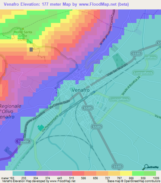 Venafro,Italy Elevation Map