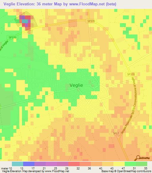 Veglie,Italy Elevation Map