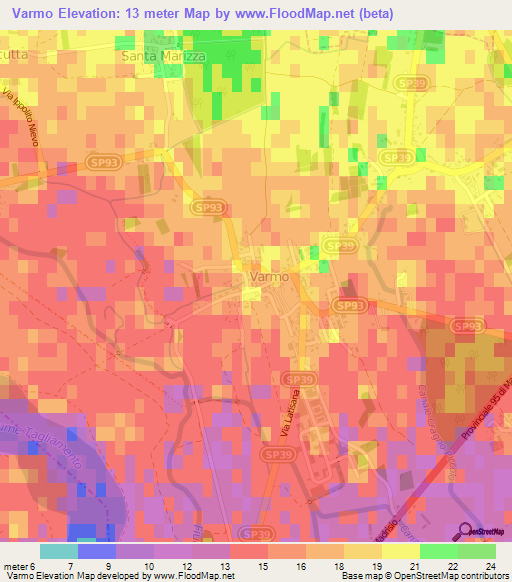 Varmo,Italy Elevation Map