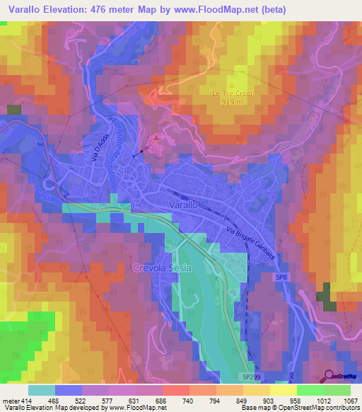 Varallo,Italy Elevation Map