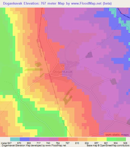 Dogankavak,Turkey Elevation Map