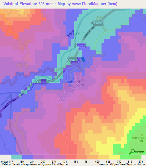 Valsinni,Italy Elevation Map