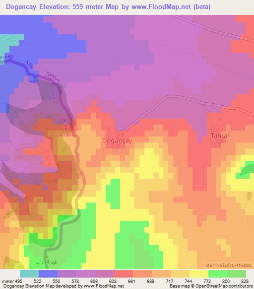 Dogancay,Turkey Elevation Map