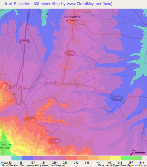 Ururi,Italy Elevation Map