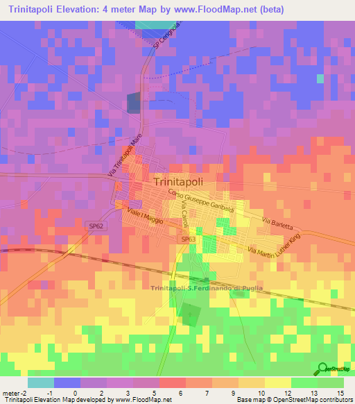 Trinitapoli,Italy Elevation Map