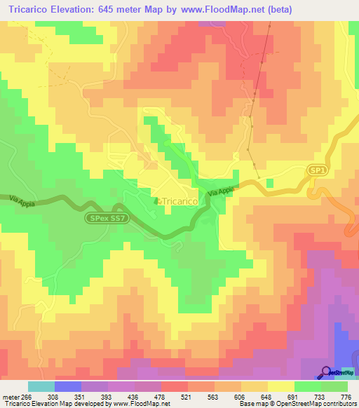 Tricarico,Italy Elevation Map