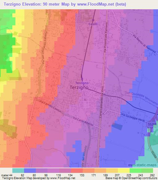 Terzigno,Italy Elevation Map