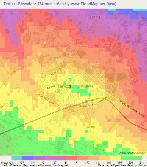 Terlizzi,Italy Elevation Map