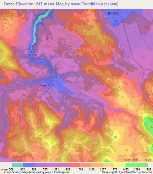 Tazzo,Italy Elevation Map