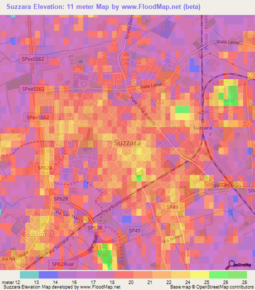 Suzzara,Italy Elevation Map