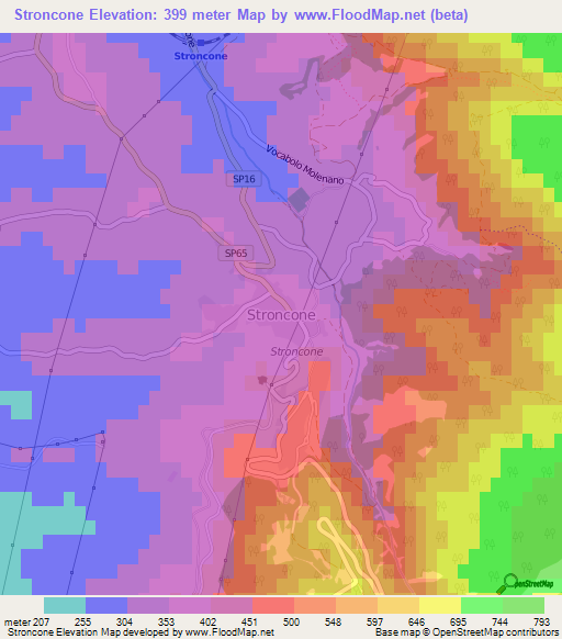 Stroncone,Italy Elevation Map