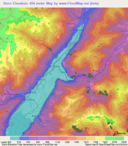 Storo,Italy Elevation Map