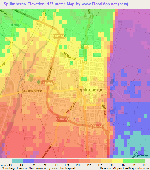 Spilimbergo,Italy Elevation Map