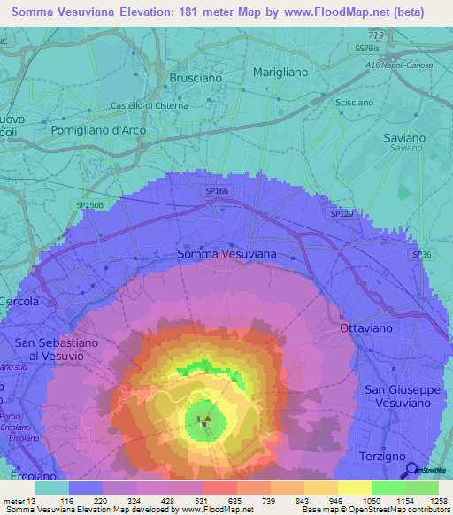 Somma Vesuviana,Italy Elevation Map