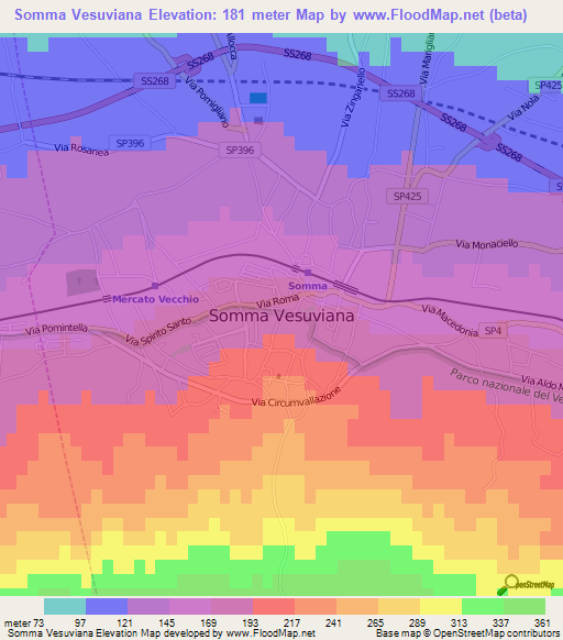 Somma Vesuviana,Italy Elevation Map