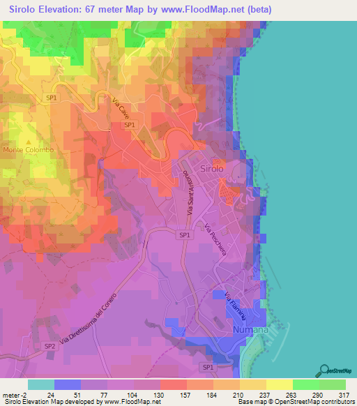 Sirolo,Italy Elevation Map