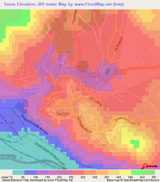 Sezze,Italy Elevation Map