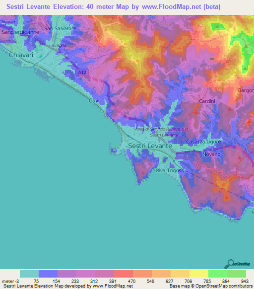 Sestri Levante,Italy Elevation Map