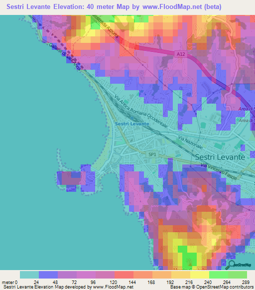 Sestri Levante,Italy Elevation Map