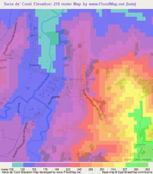 Serra de' Conti,Italy Elevation Map