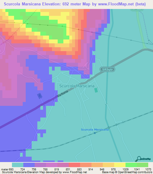 Scurcola Marsicana,Italy Elevation Map