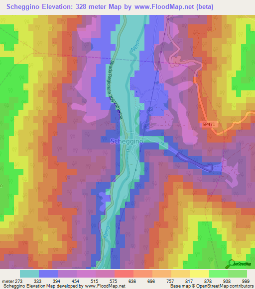 Scheggino,Italy Elevation Map