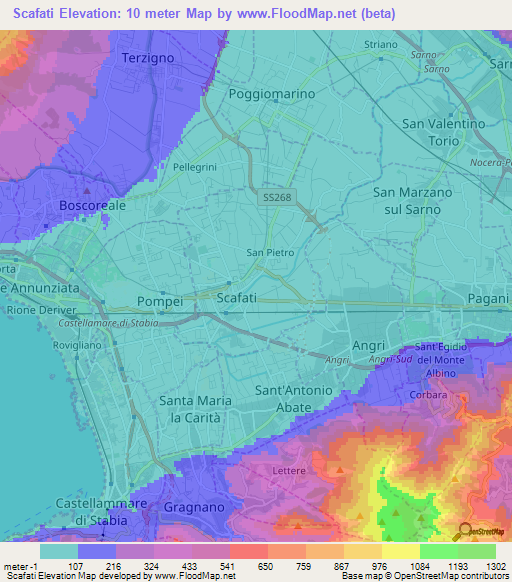 Scafati,Italy Elevation Map