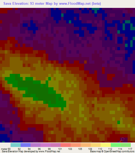 Sava,Italy Elevation Map