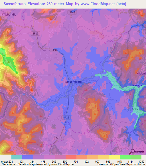 Sassoferrato,Italy Elevation Map