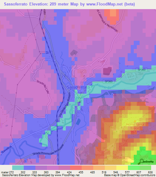 Sassoferrato,Italy Elevation Map