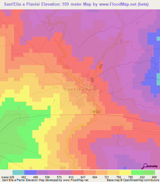 Sant'Elia a Pianisi,Italy Elevation Map