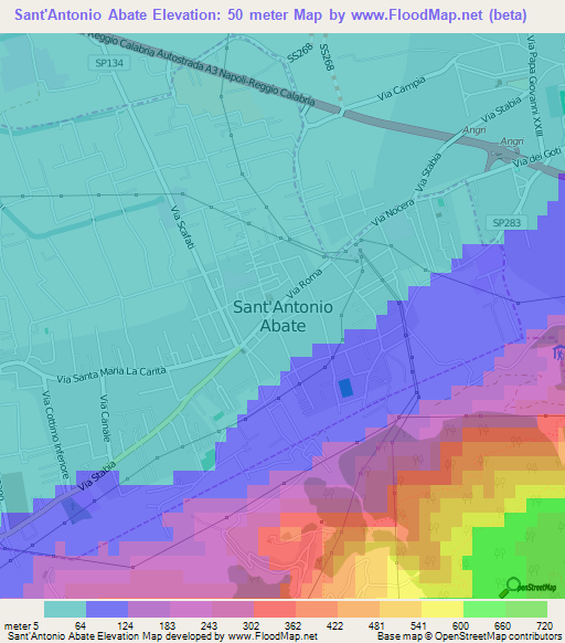 Sant'Antonio Abate,Italy Elevation Map