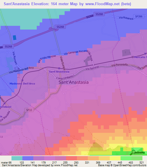 Sant'Anastasia,Italy Elevation Map
