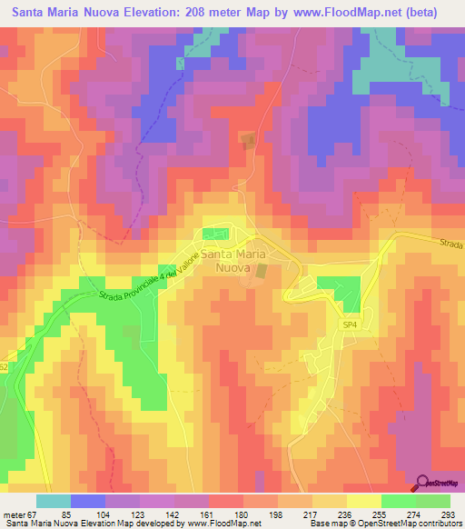 Santa Maria Nuova,Italy Elevation Map