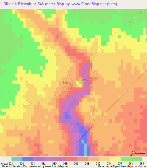 Dibecik,Turkey Elevation Map