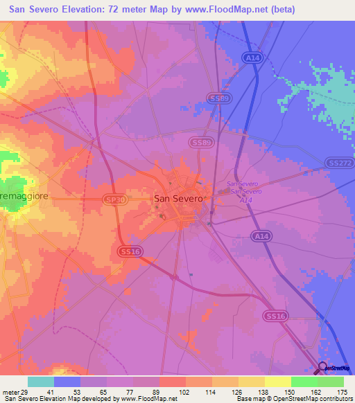 San Severo,Italy Elevation Map