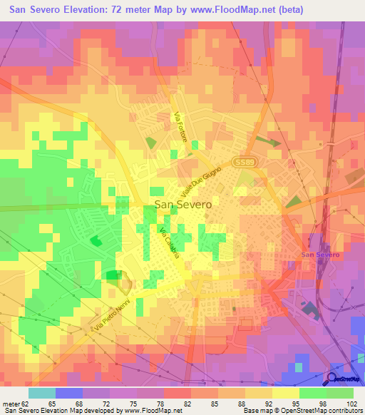 San Severo,Italy Elevation Map