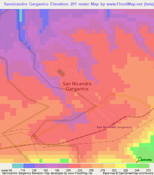 Sannicandro Garganico,Italy Elevation Map