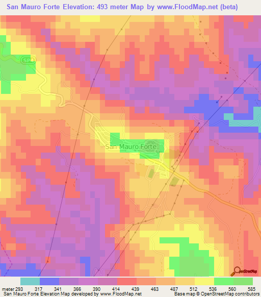 San Mauro Forte,Italy Elevation Map