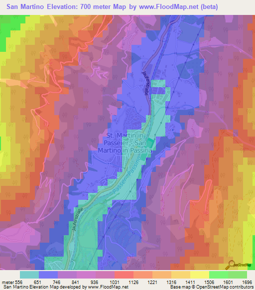 San Martino,Italy Elevation Map