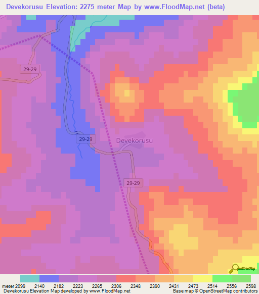 Devekorusu,Turkey Elevation Map