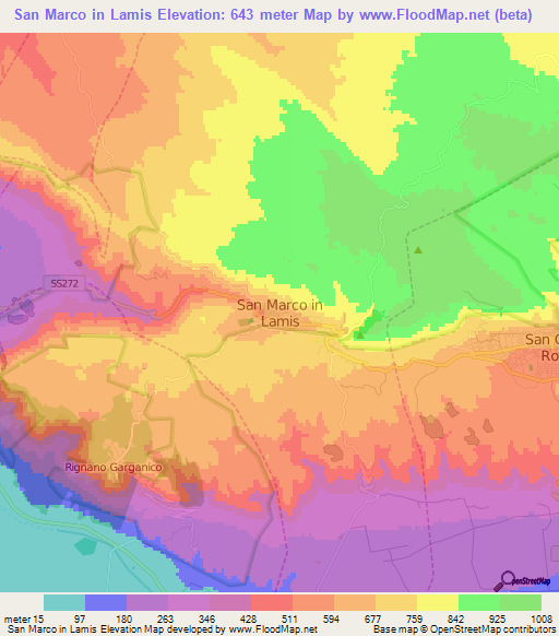 San Marco in Lamis,Italy Elevation Map