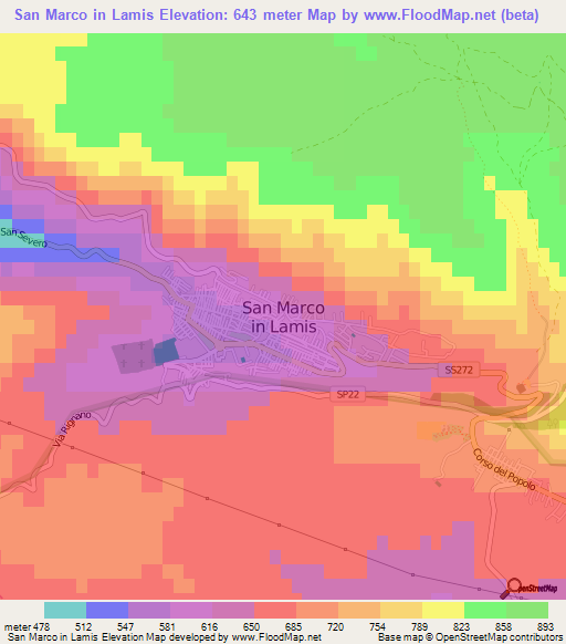 San Marco in Lamis,Italy Elevation Map