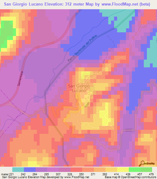 San Giorgio Lucano,Italy Elevation Map