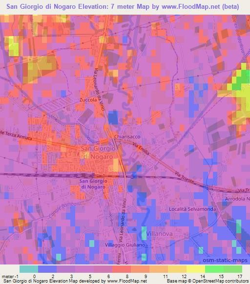 San Giorgio di Nogaro,Italy Elevation Map