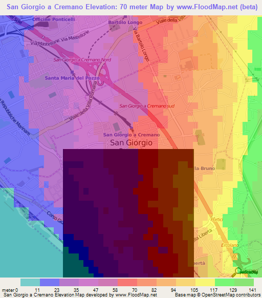 San Giorgio a Cremano,Italy Elevation Map