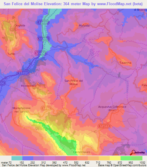 San Felice del Molise,Italy Elevation Map