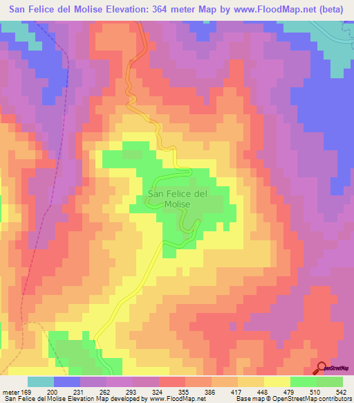 San Felice del Molise,Italy Elevation Map