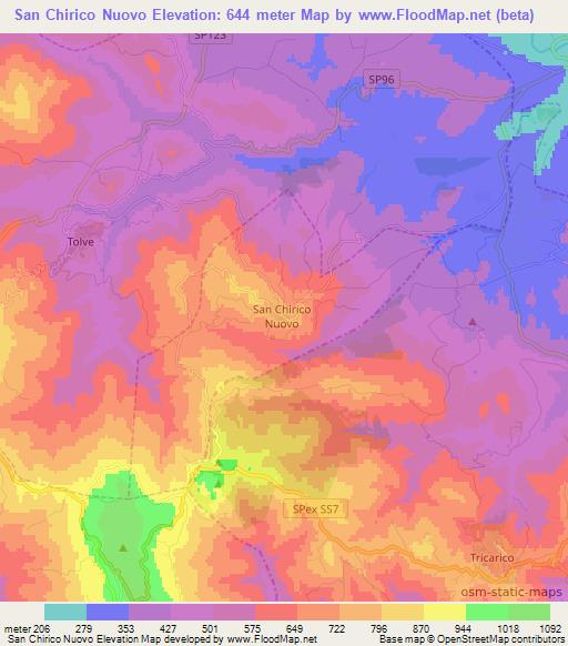 San Chirico Nuovo,Italy Elevation Map